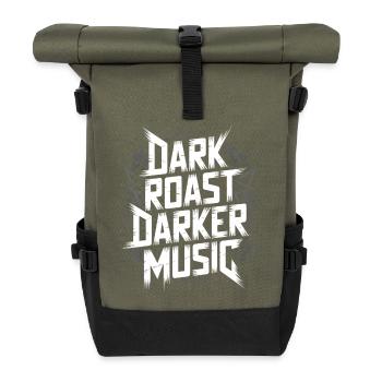 Metal und Kaffee - Rolltop Rucksack - Olive/Schwarz - Vorne