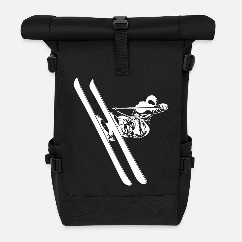 Skifahrer - Rolltop Rucksack - Schwarz