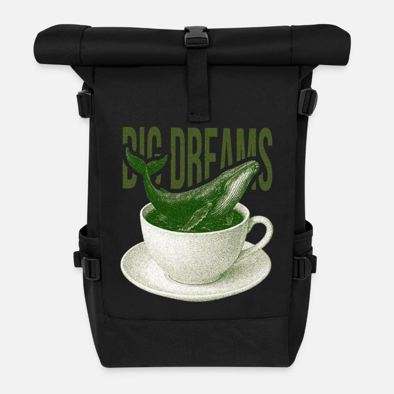 Dreams Tide Cup - Roll Top Backpack - black