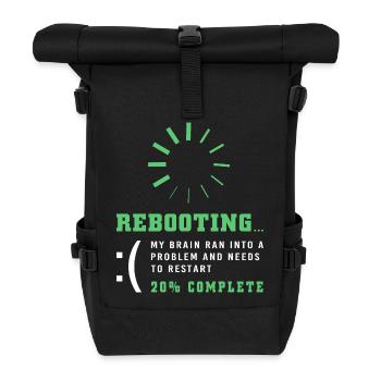 Gehirnverletzung Schlaganfall - Rolltop Rucksack - Schwarz - Vorne