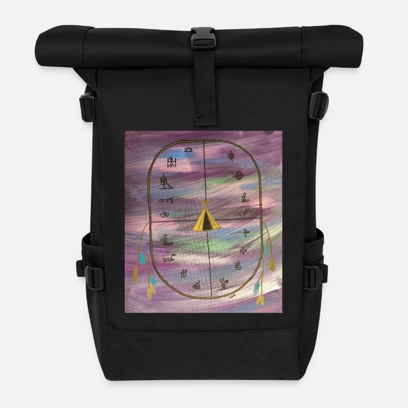 Zeremonien-Trommel - Rolltop Rucksack - Schwarz