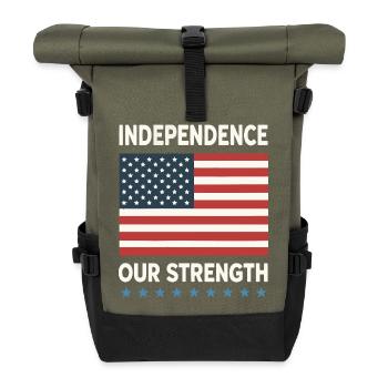 Independence and American Strength - Roll Top Backpack - olive/black - Front