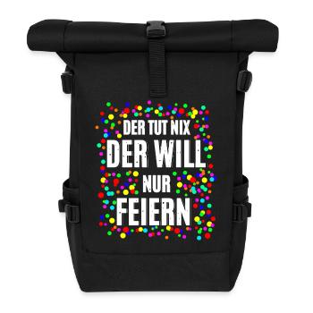 He wants to celebrate - Roll Top Backpack - black - Front