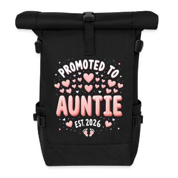 Tante 2026 Tante 2026 Befördert zu Tante 2026 - Rolltop Rucksack - Schwarz - Vorne