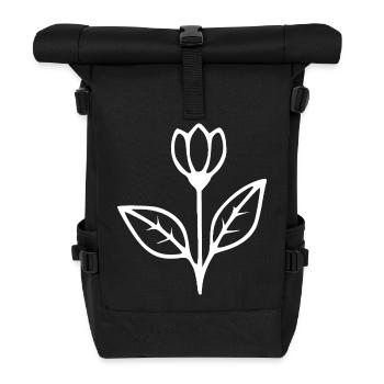  Blume Tulpe weiß Blumen Blüte Wildblumen Kräuter  - Rolltop Rucksack - Schwarz - Vorne