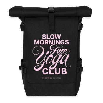 Slow Mornings Face Yoga Club - Roll Top Backpack - black - Front