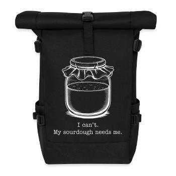 Sourdough Craving Jar Quote - Roll Top Backpack - black - Front
