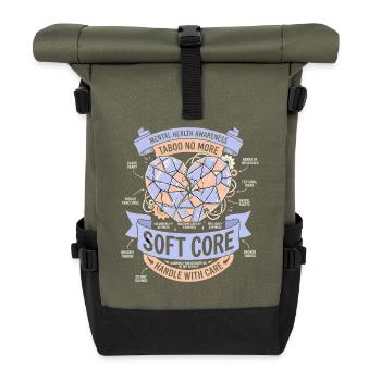 Handle With Care - Rolltop Rucksack - Olive/Schwarz - Vorne