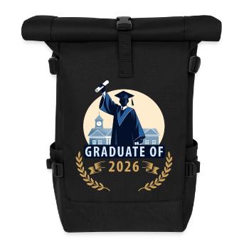 Graduate 2026 with a diploma - Roll Top Backpack - black - Front