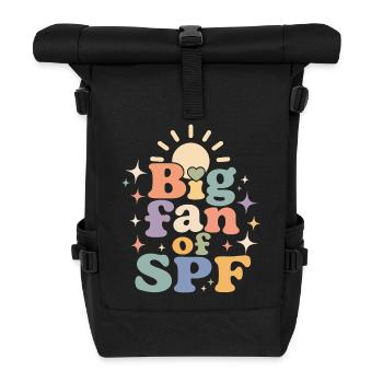 SPF Sun Protection Fan Summer Sun - Roll Top Backpack - black - Front
