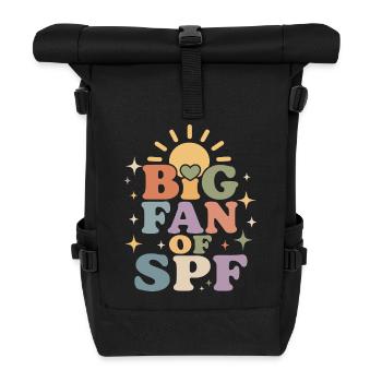 SPF Sun Protection Fan Summer Sun - Roll Top Backpack - black - Front
