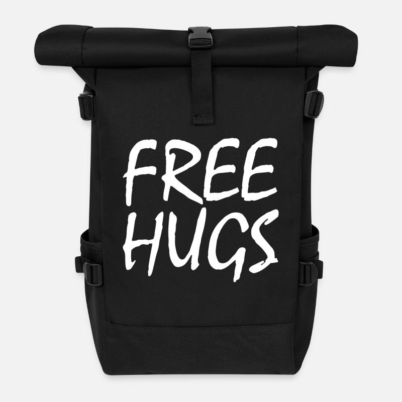 Free Hugs - Rolltop Rucksack - Schwarz