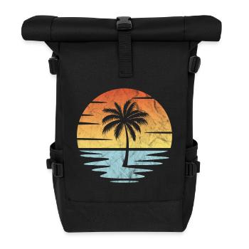 Plage Coucher de soleil - Sac à dos roll top - noir - Devant