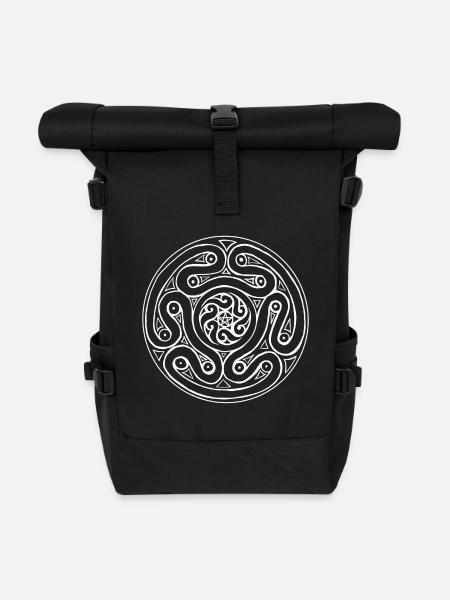 Wheel of Hekate - Roll Top Backpack - black