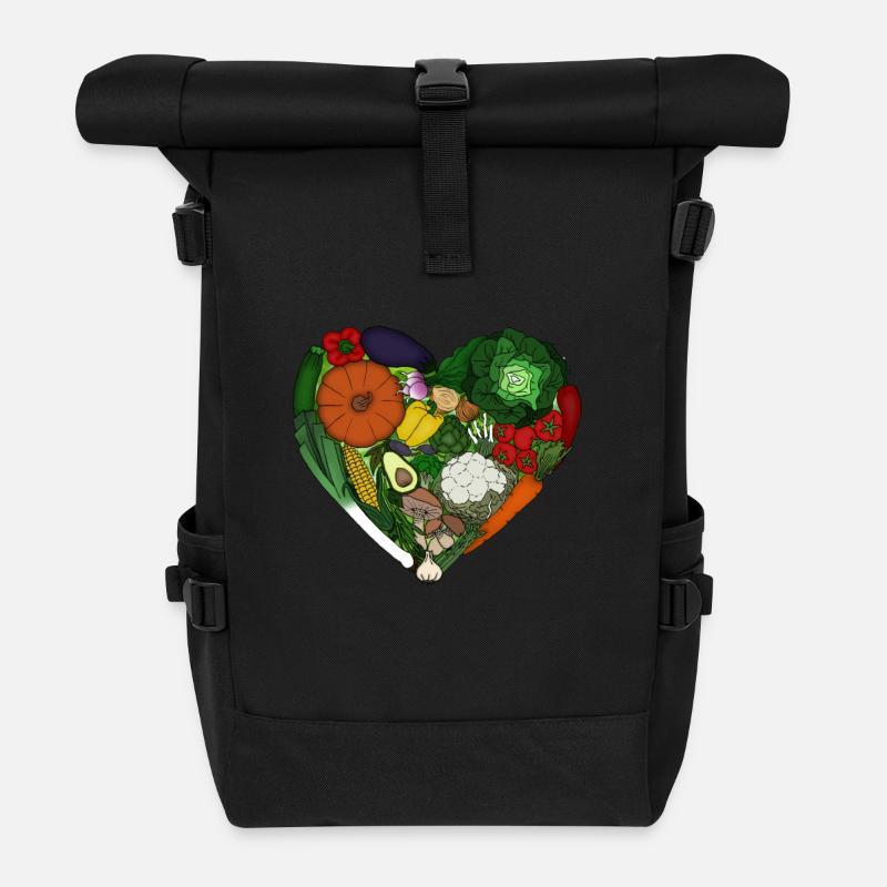 coeur de légumes - Sac à dos roll top - noir