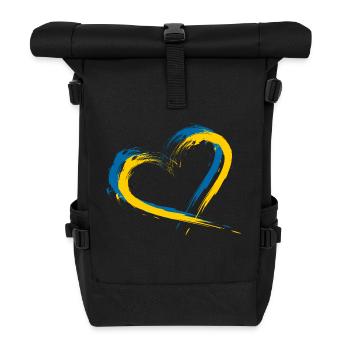Coeur brosse drapeau vecteur drapeau Suède - Sac à dos roll top - noir - Devant