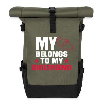 MEIN HERZ GEHÖRT MEINER FREUNDIN! - Rolltop Rucksack - Olive/Schwarz - Vorne