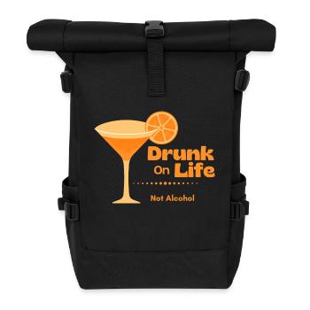Drunk on Life - Rolltop Rucksack - Schwarz - Vorne