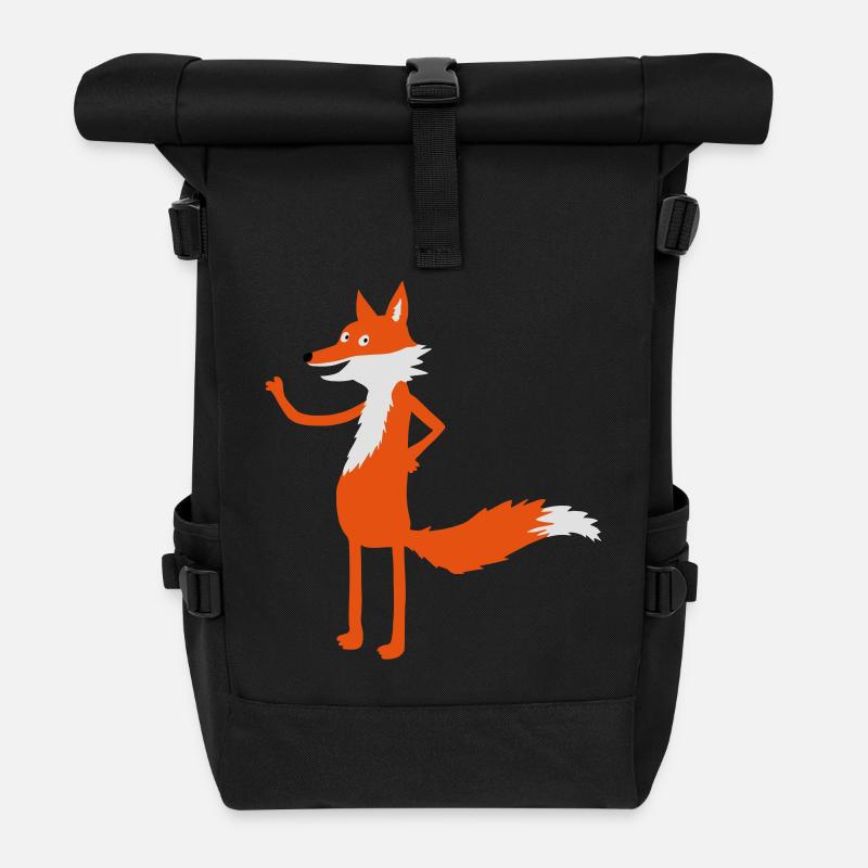 Fuchs steht - Rolltop Rucksack - Schwarz