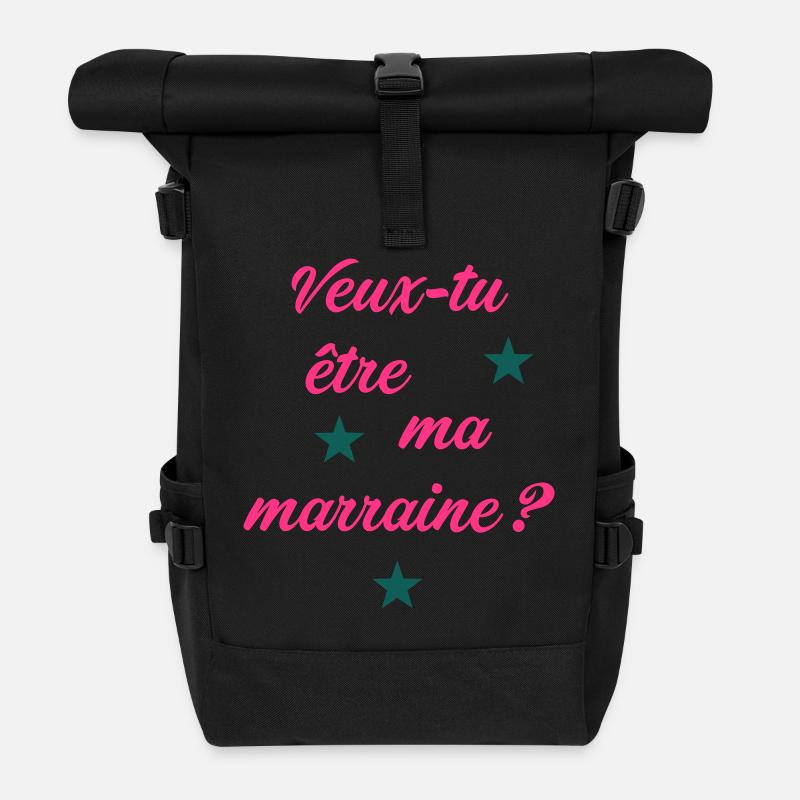 Marraine - Sac à dos roll top - noir