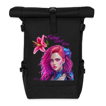 Futur girl rose - Sac à dos roll top - noir - Devant