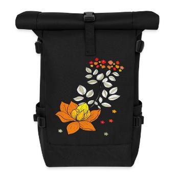 Flower tendril - Roll Top Backpack - black - Front