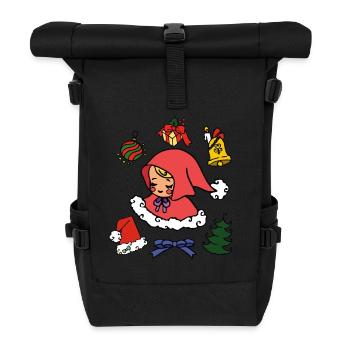 Sweet Christmas picture with Christ Child, Christmas tree - Roll Top Backpack - black - Front