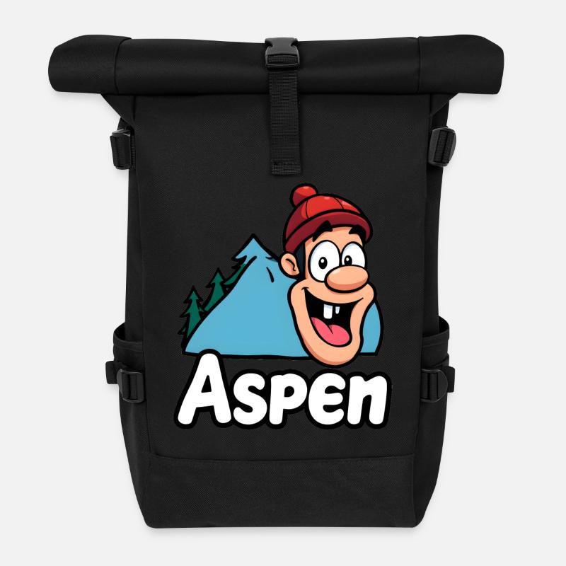 Aspen Colorado Geschenkidee - Rolltop Rucksack - Schwarz