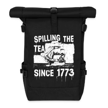 Tee verschütten seit 1773 – Humorvolle Geschichte - Rolltop Rucksack - Schwarz - Vorne