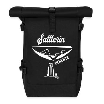 Sattlerin Rente Rentnerin Sattlerei Ruhestand - Rolltop Rucksack - Schwarz - Vorne