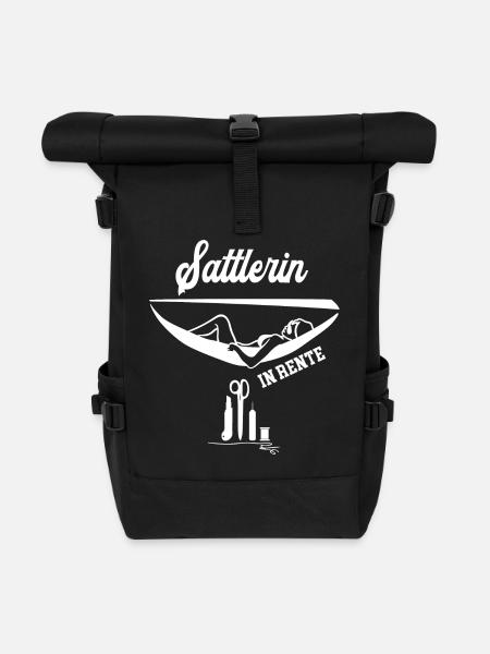 Sattlerin Rente Rentnerin Sattlerei Ruhestand - Rolltop Rucksack - Schwarz
