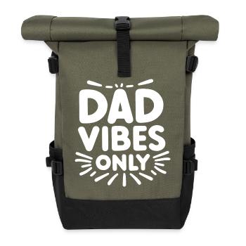 Nur Dad-Vibes - Rolltop Rucksack - Olive/Schwarz - Vorne