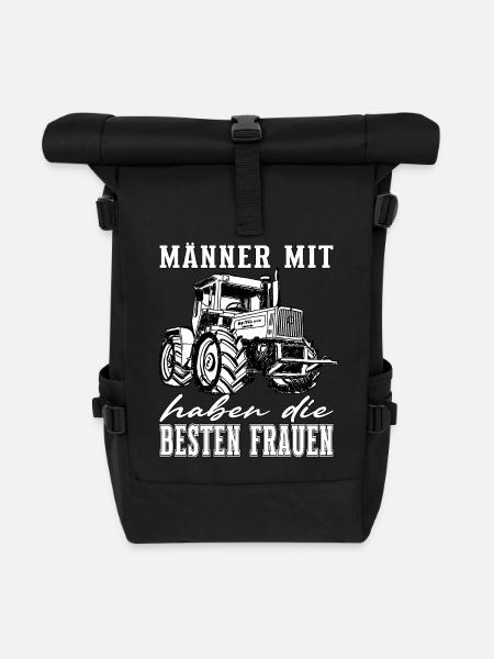 Männer mit MBTrac - Offroad - Universal Motorgerät - Rolltop Rucksack - Schwarz