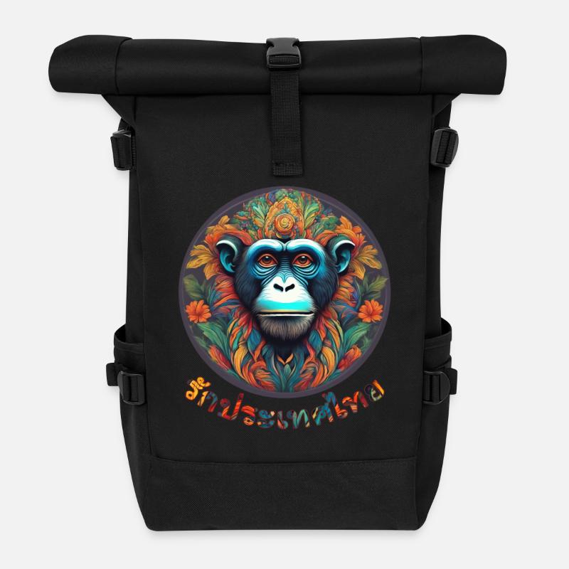 Love Thailand - Rolltop Rucksack - Schwarz