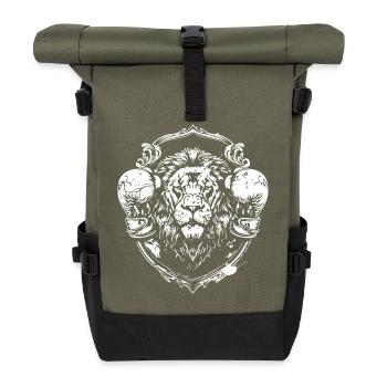 Lion Boxer Martial Arts MMA - Roll Top Backpack - olive/black - Front