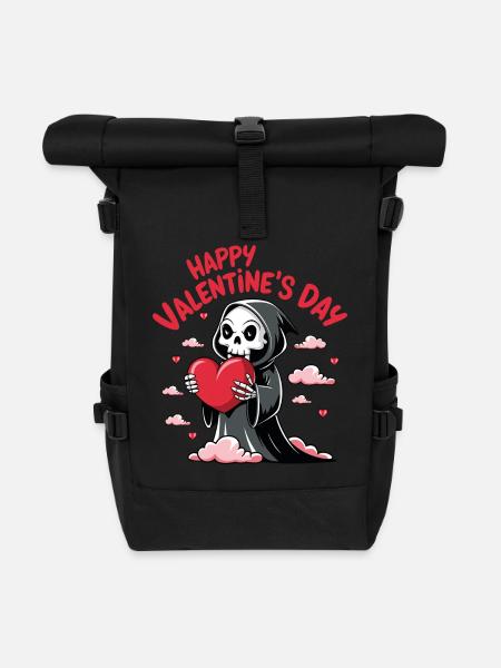 faucheuse amoureuse avec coeur - Sac à dos roll top - noir