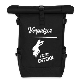 Verputzer Frohe Ostern Ostergeschenk Verputzerei - Rolltop Rucksack - Schwarz - Vorne