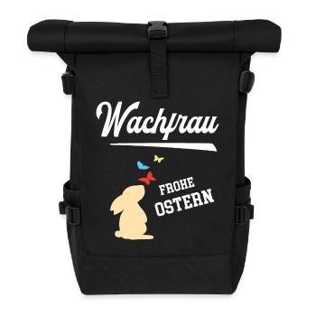 Wachfrau Ostern Geschenk Sicherheitsdienst Chefin - Rolltop Rucksack - Schwarz - Vorne