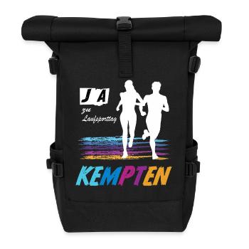 JA zu Laufsporttag Kempten 🏃‍♀️ – Läufer mit Stil - Rolltop Rucksack - Schwarz - Vorne