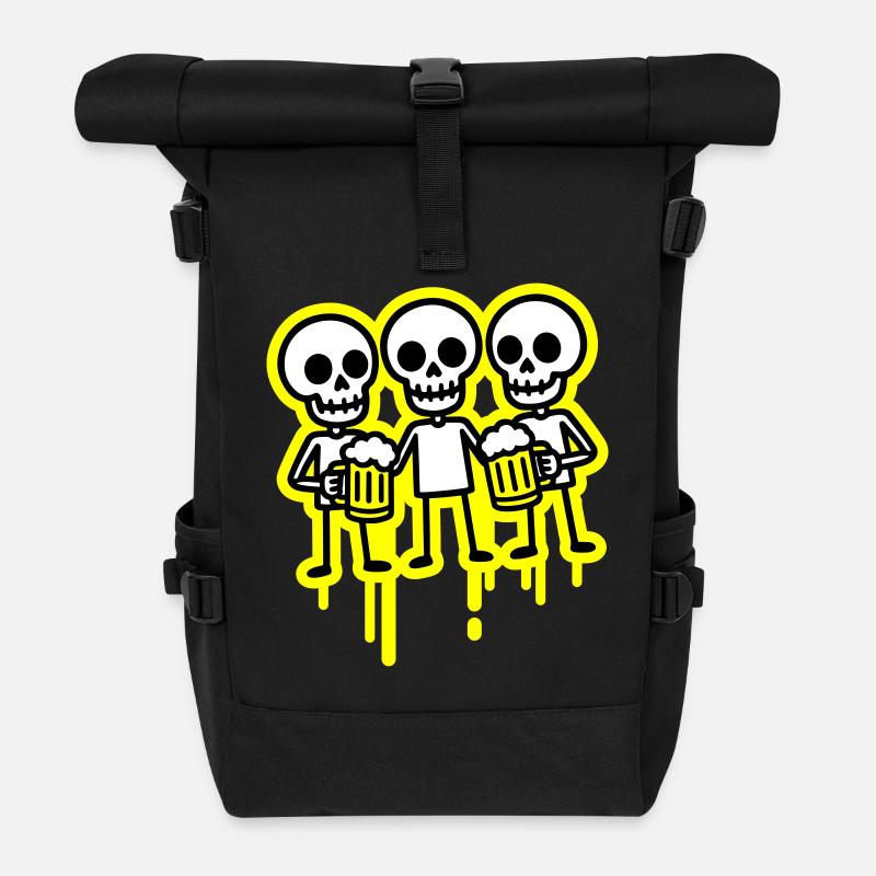 Party Crew Skelett Bier - Rolltop Rucksack - Schwarz