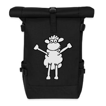 Moppel Schaf Flex - Rolltop Rucksack - Schwarz - Vorne