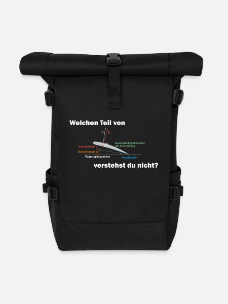 Segelflieger Auftrieb - Rolltop Rucksack - Schwarz