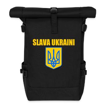 Slava ukraini - Rolltop Rucksack - Schwarz - Vorne