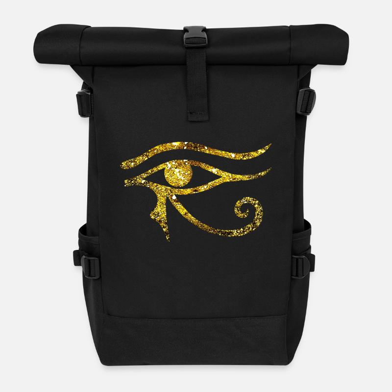 Oeil Cosmique D’Horus - Version Or - Sac à dos roll top - noir