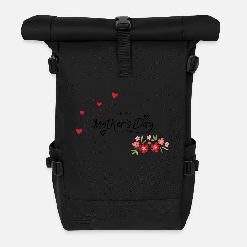 Happy Mothersday - Muttertagsgruß - Rolltop Rucksack - Schwarz