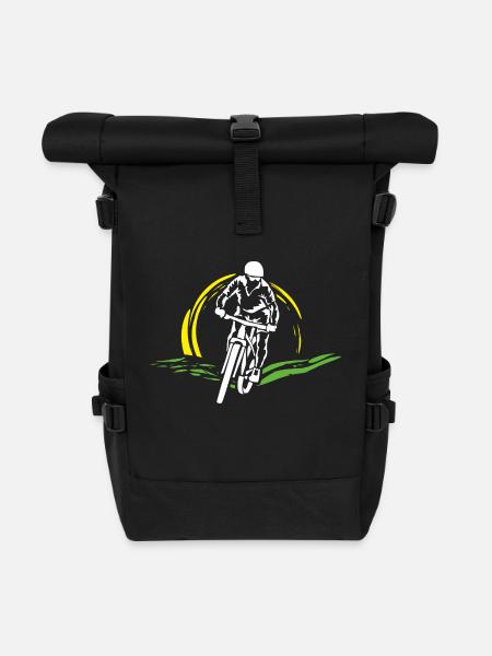 Motiv Mountainbiker Radtrikot Downhill - Rolltop Rucksack - Schwarz