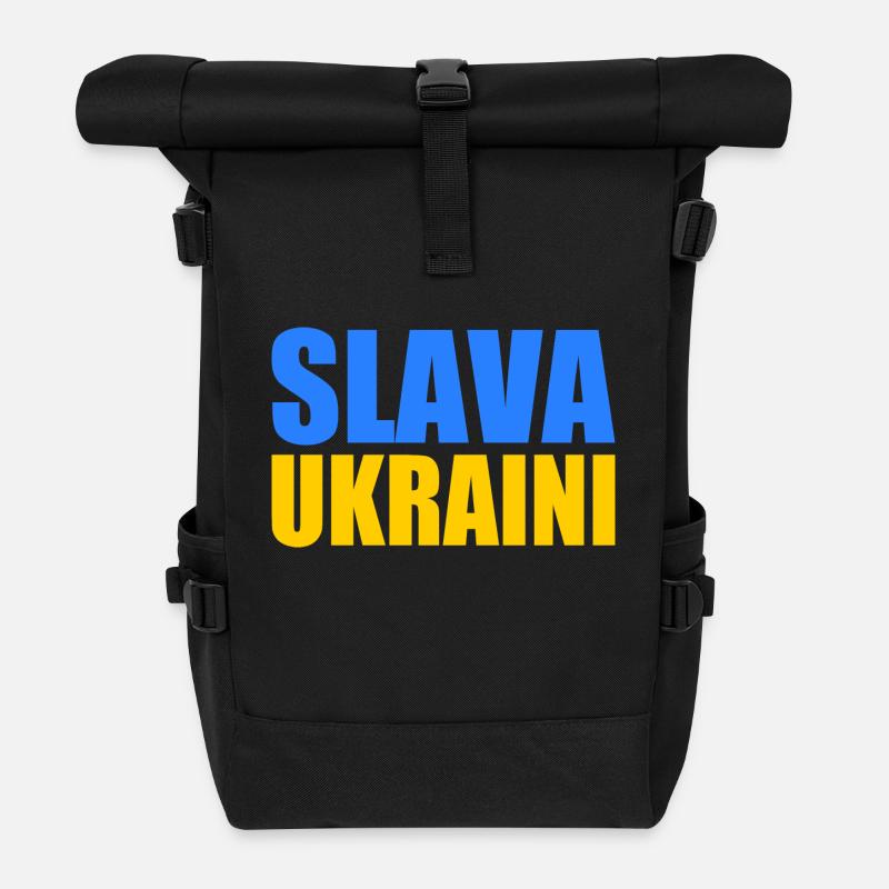 Slava ukraini - Rolltop Rucksack - Schwarz