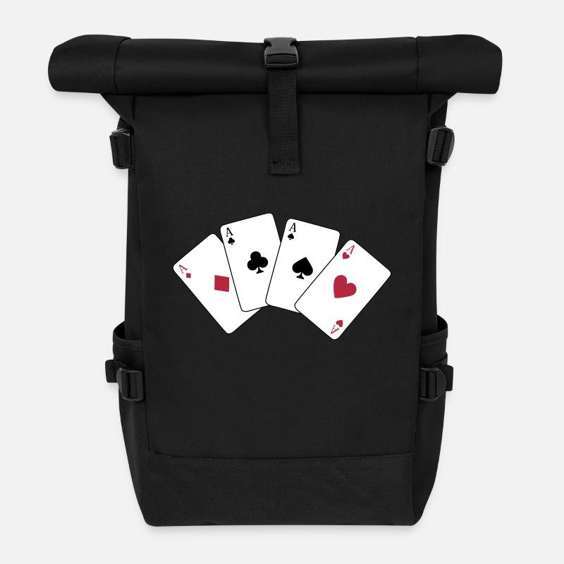 Card Game, Poker, Ace - Sac à dos roll top - noir