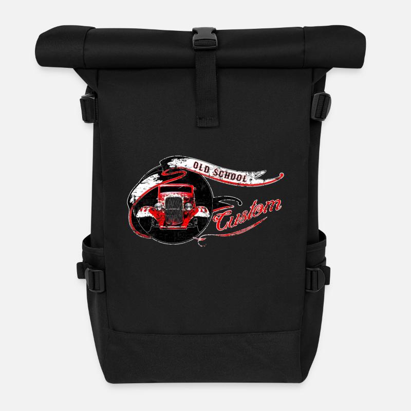 Hot Rod - Rolltop Rucksack - Schwarz