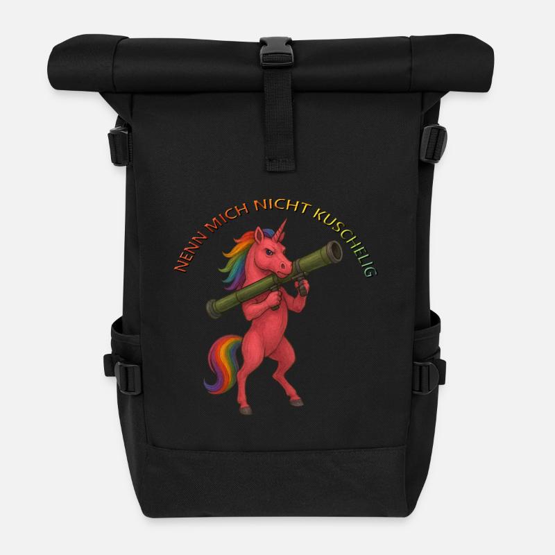 Nicht Kuschelig - Rolltop Rucksack - Schwarz